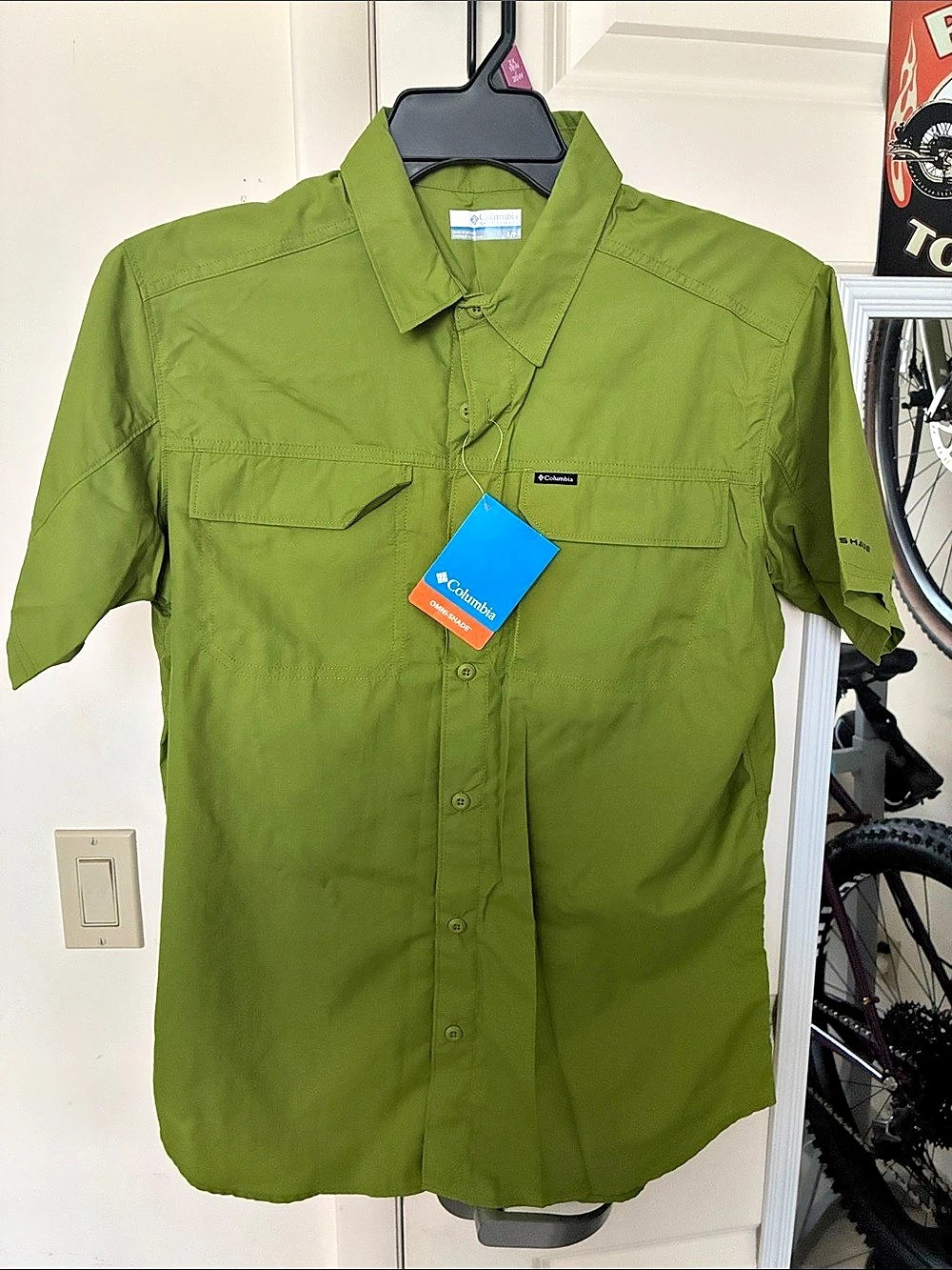 Columbia Men's PFG Tamiami II Short Sleeve Shirt Green Large